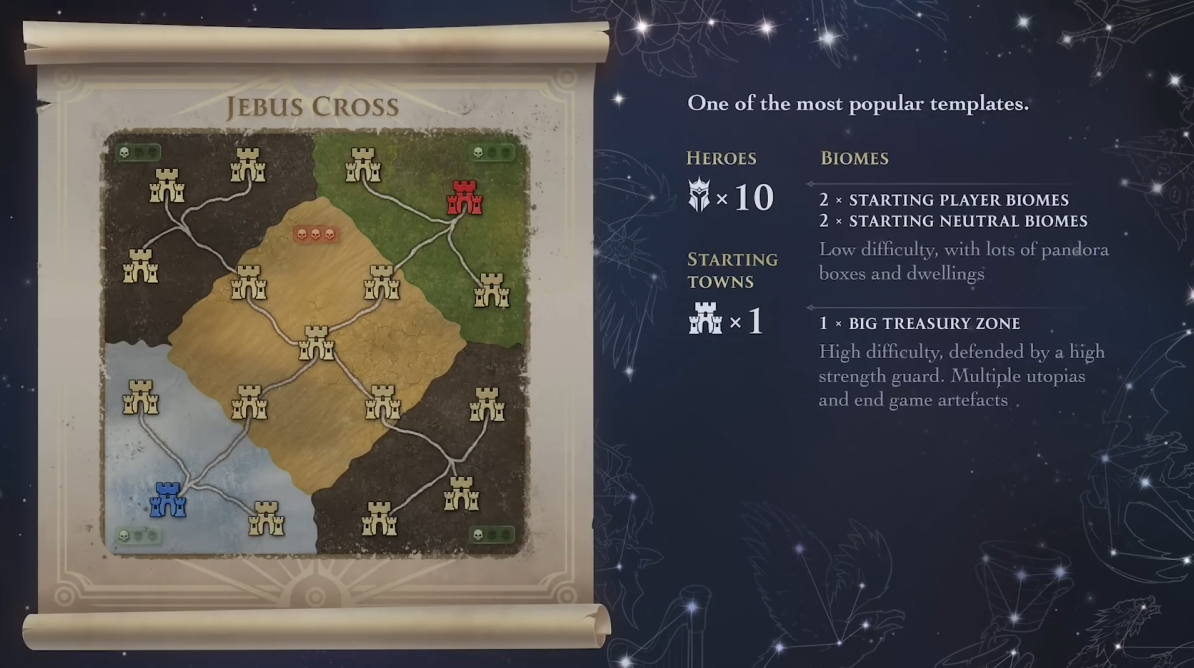 Heroes of Might & Magic: Olden Era - Шаблон карт Jebus Cross