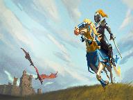 Рыцарь из фракции Храм как символ игры. Heroes of Might and Magic: Olden Era. Wallpaper.