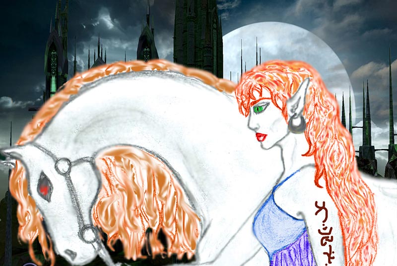 Эльфийка у стен Некрополя.  Перейти в раздел посвященный  Героям Меча и Магии 5