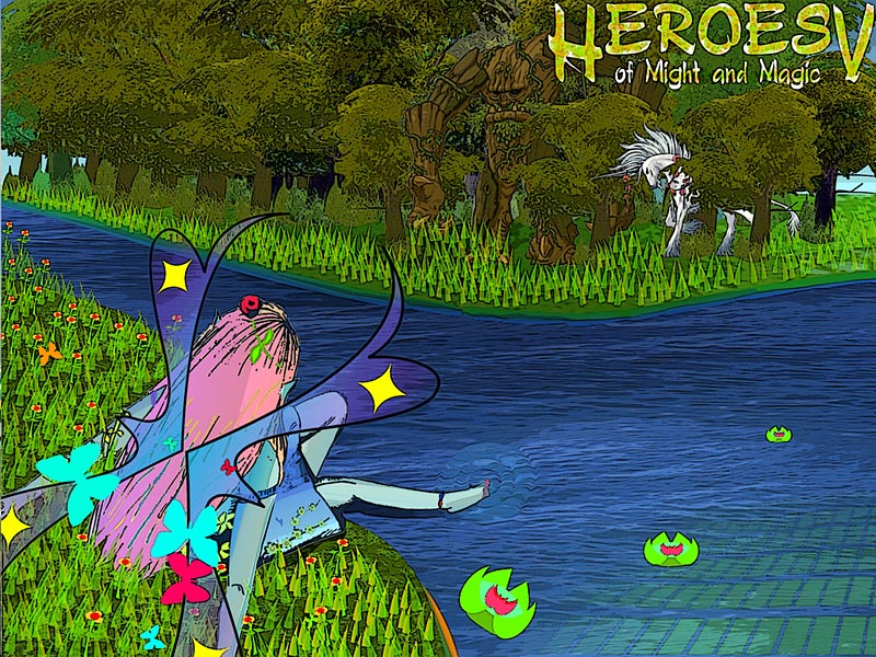 Фея, единорог и Дендроид.  Перейти в раздел посвященный  Героям Меча и Магии 5